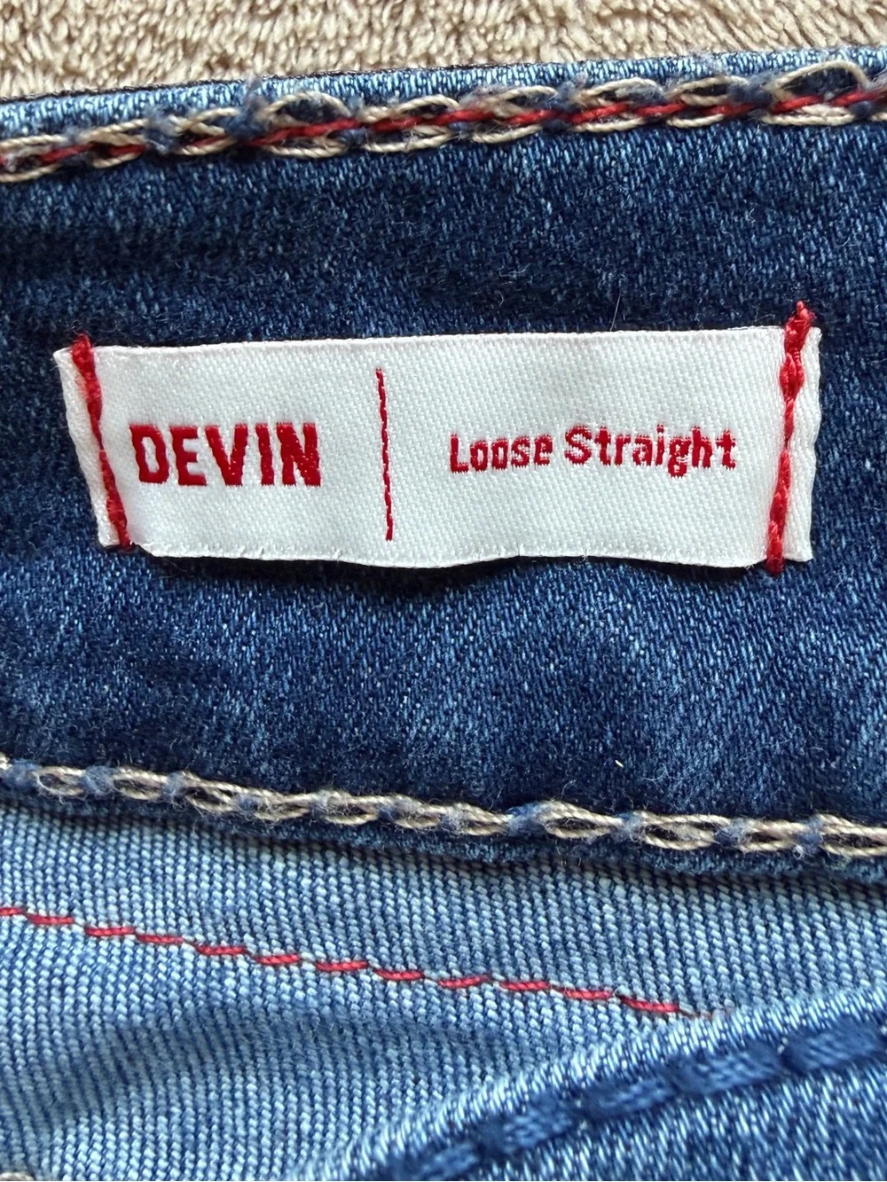 True Religion Devin Loose Straight Jeans Medium Wash Stretch Denim Men's Size 30